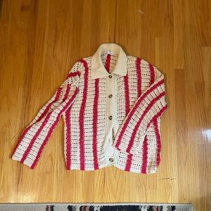 Striped mesh sweater